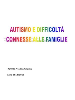 cover image of Autismo e difficoltà connesse alle famiglie